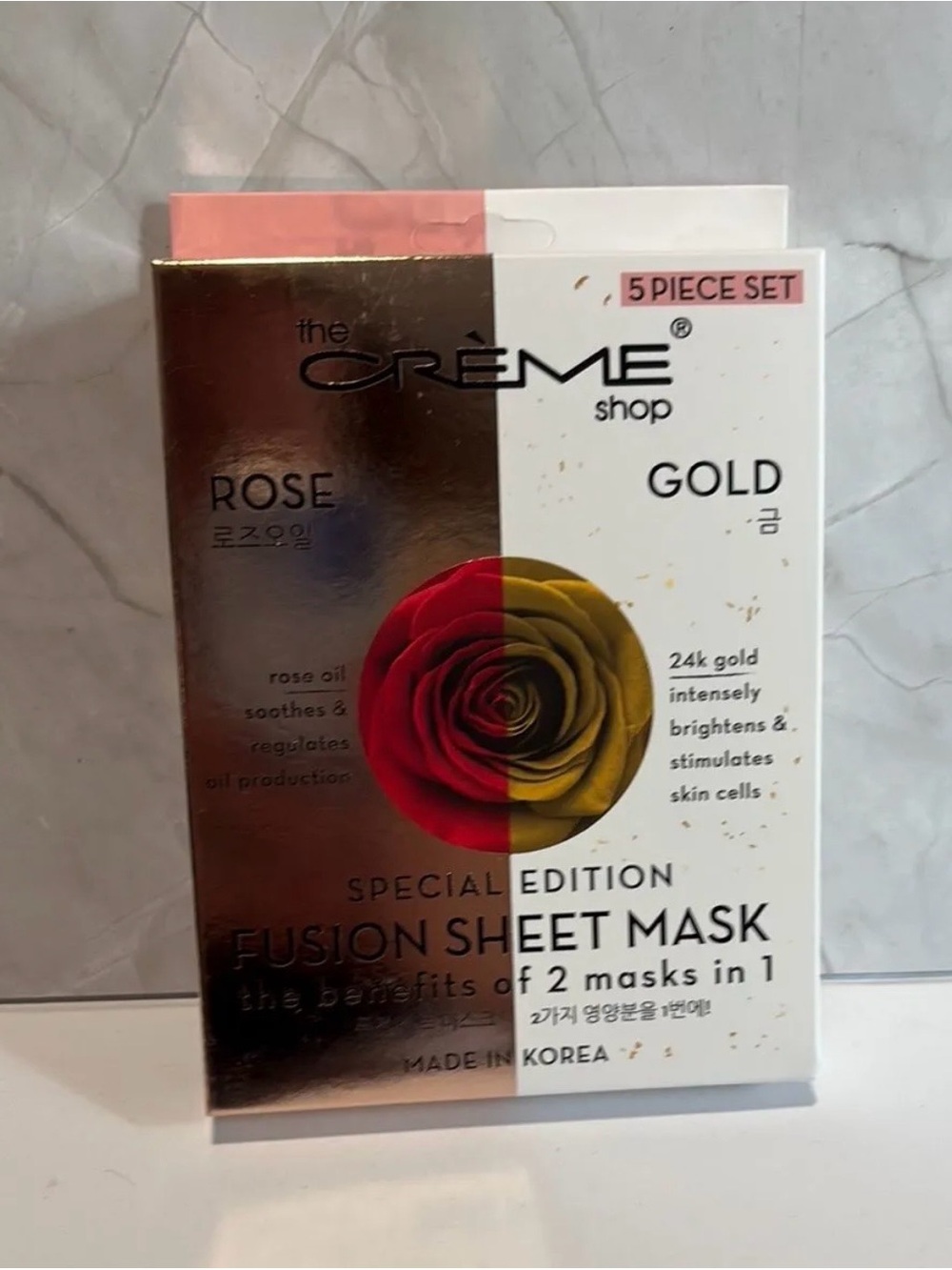 Rose & Gold Fusion Sheet Mask - Rose/Gold (5-Pack)